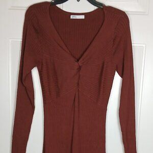 Miholl Womens Brown Sweater Dress Size Large